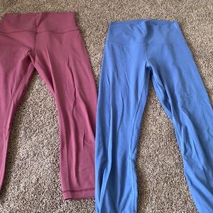 Lululemon Align 23” blue and pink SZ 6